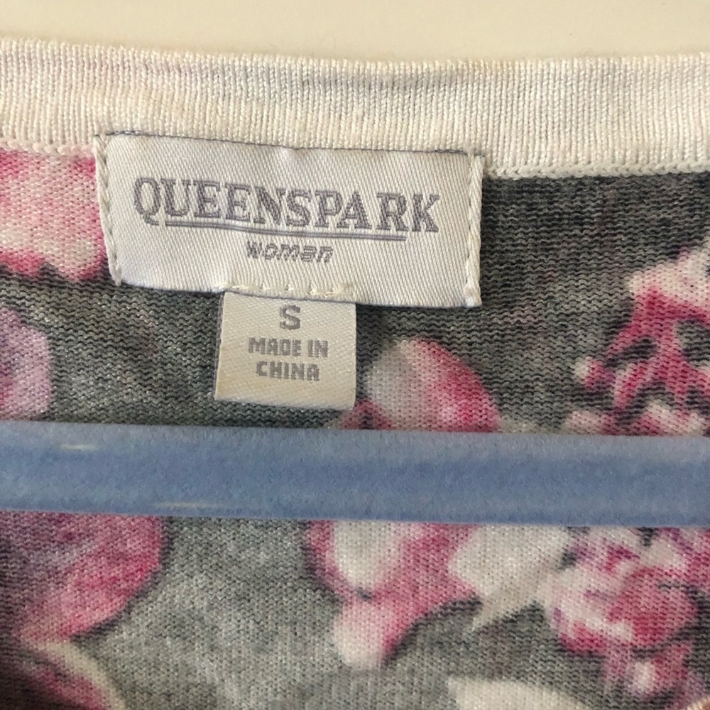 Queens park pink/black  floral warm pull over top spring light fitted cardigan - Picture 9 of 9